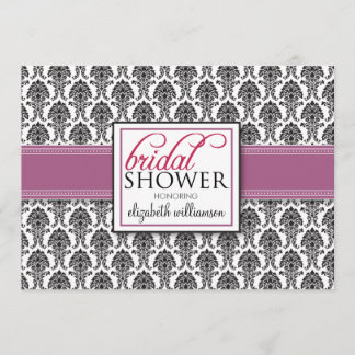 Elegant Damask Inbjudningskort för möhippan (lilac