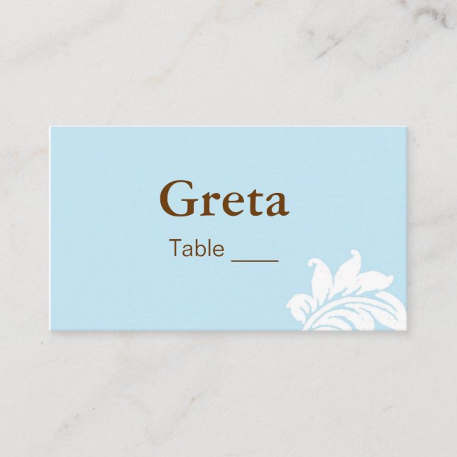 Elegant Damask-innehavare av Bord-platskort Placeringskort (Framsida)