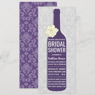 Elegant Damask Lila Grått | VIN MÖHIPPA Inbjudningar