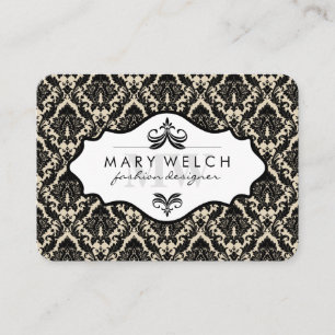 Elegant Damask med Monogram (avtalat kort) Tidsbeställning Kort