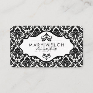 Elegant Damask med Monogram (avtalat kort) Tidsbeställning Kort