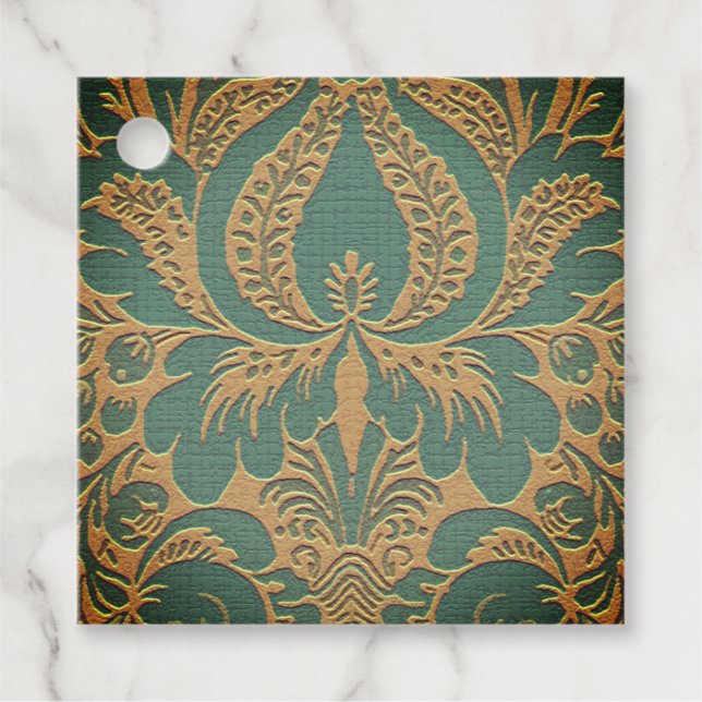 Elegant Damask Mors dag Gåvor Etiketter (Framsida)