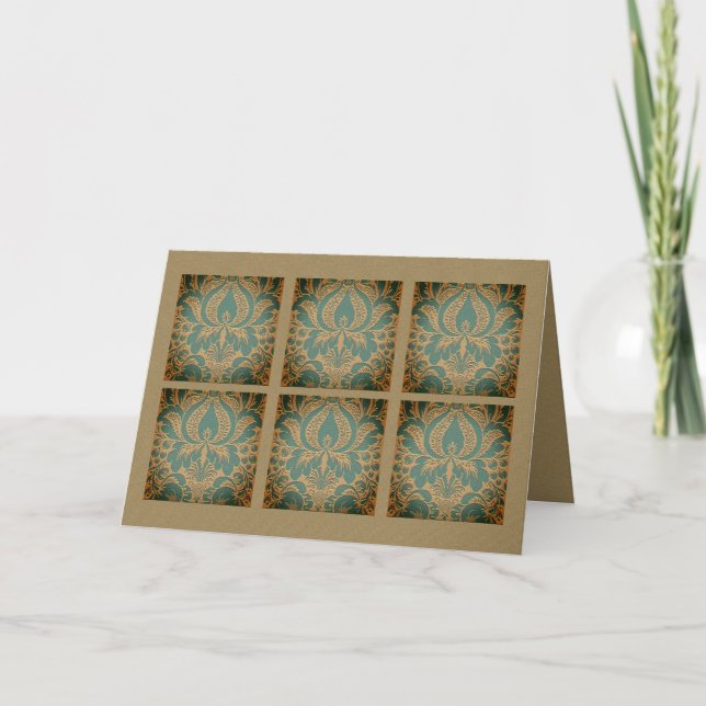 Elegant Damask Mors dag Kort (Framsida)