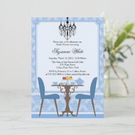 Elegant Damask och Chandelier Tea Party-inbjudan Inbjudningar