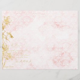 Elegant Damask och Guld Blommigt Scrapbook Papper