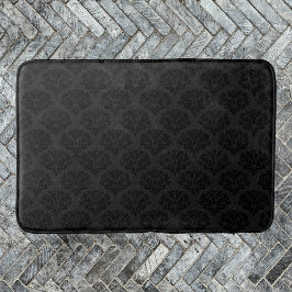 Elegant Damask Ornate Victorian Black Badrumsmatta