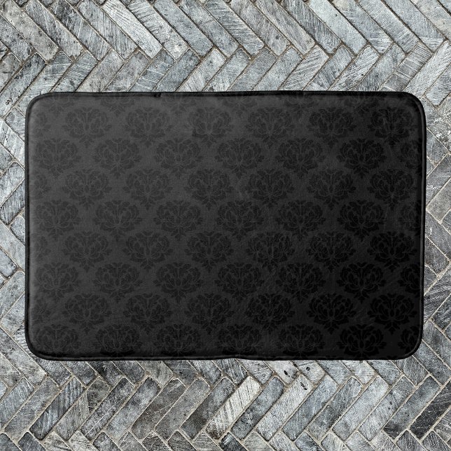 Elegant Damask Ornate Victorian Black Badrumsmatta (Skapare uppladdad)
