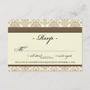 Elegant Damask OSA kort (choklad/grädde)