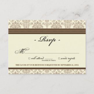 Elegant Damask OSA kort (choklad/grädde)