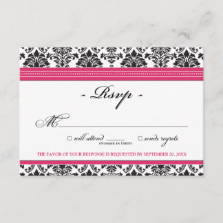 Elegant Damask OSA kort (Fuchsia)