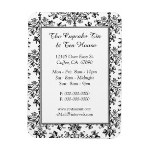 Elegant Damask Pattern Restaurant Anpassningsbar M Magnet