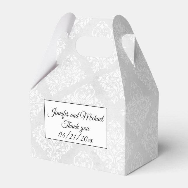 Elegant Damask Personalize Namn Bröllop Presentaskar (Framsidan Sidan)