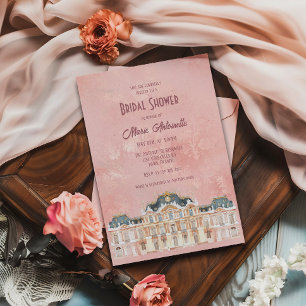 Elegant  Damask Rococo-Möhippa Inbjudningar