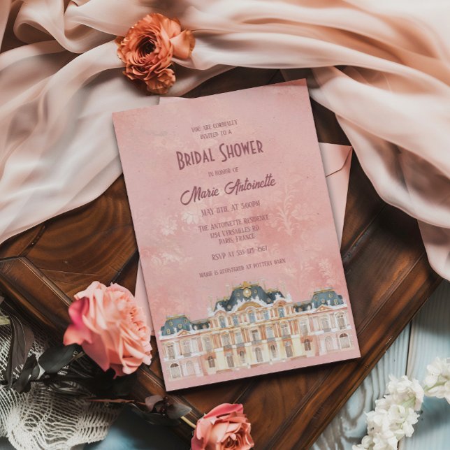 Elegant  Damask Rococo-Möhippa Inbjudningar (Skapare uppladdad)