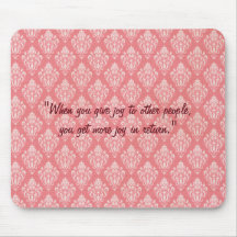 Elegant Damask Rosa Mönster Mouse Pad