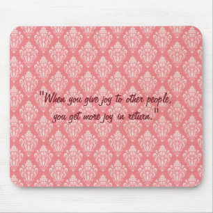 Elegant Damask Rosa Mönster Mouse Pad Musmatta