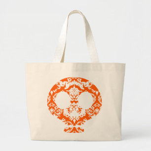 Elegant Damask Snöre Goth Skull Tote Jumbo Tygkasse