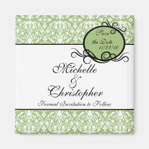Elegant Damask Spara datum magneter
