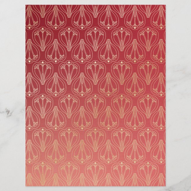 Elegant Damask Struktur-skrapbok Papper (Framsida)