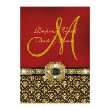 Elegant damask svart röd guld