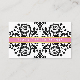 ELEGANT DAMASK vintage mönster guld svart rosa Visitkort