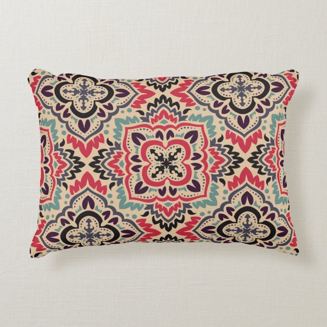 Elegant Damask: Vintage Sömlöst Struktur Prydnadskudde (Framsidan)