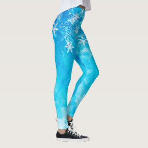 Elegant damasker för blåttsnöflingorjul leggings