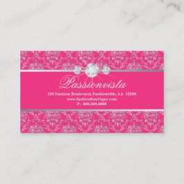 Elegant damast för rosor för smyckendiamantsilver visitkort