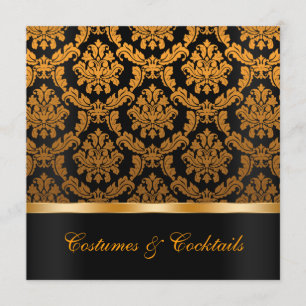 Elegant damastast halloween festinbjudan inbjudningar