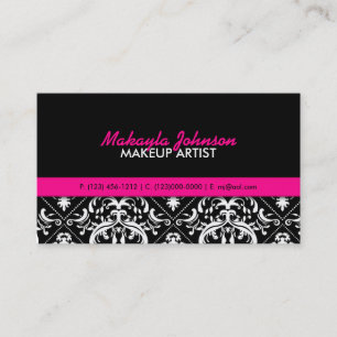 Elegant damastast modern & stilfull Makeupkonstnä Visitkort