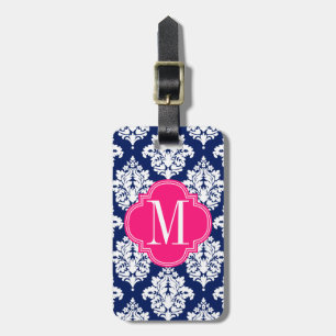 Elegant damastast Monogrammed marin- & Bagagebricka