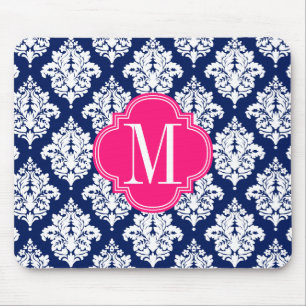 Elegant damastast Monogrammed marin- & Musmatta