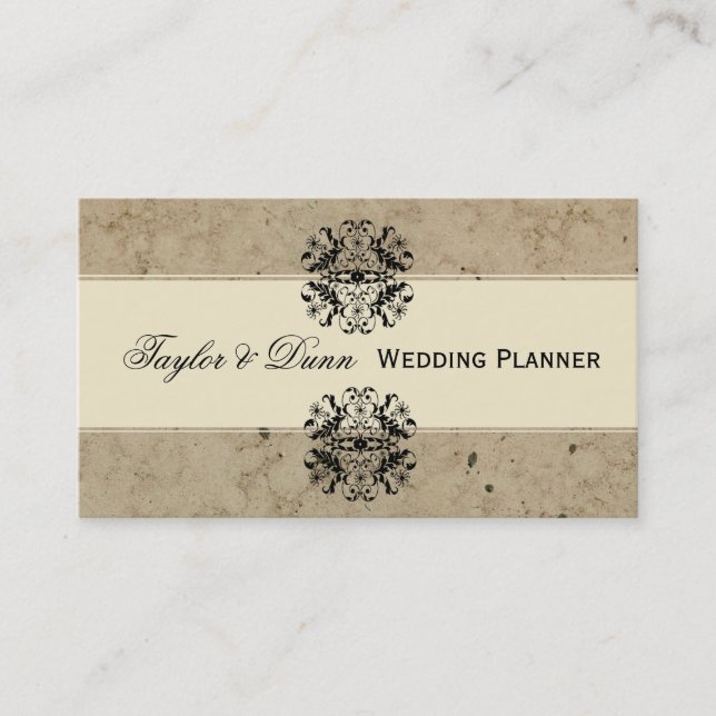 Elegant damastast partyPlanner Visitkort (Framsida)
