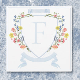 Elegant Damblå Pastell Vildblomma Kam Wedding Tack Kort
