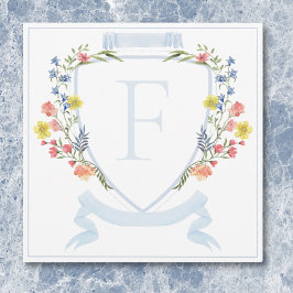 Elegant Damblå Pastell Vildblomma Kam Wedding Tack Kort