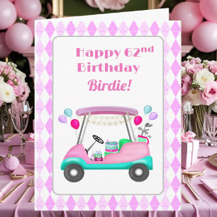 Elegant damgolf festvagn 62-årsdag   kort