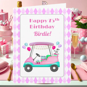 Elegant damgolf festvagn 75-årsdag kort