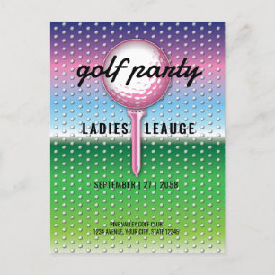 Elegant damgolfpartdesign inbjudan vykort