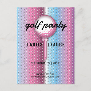 Elegant damgolfpartdesign inbjudan vykort