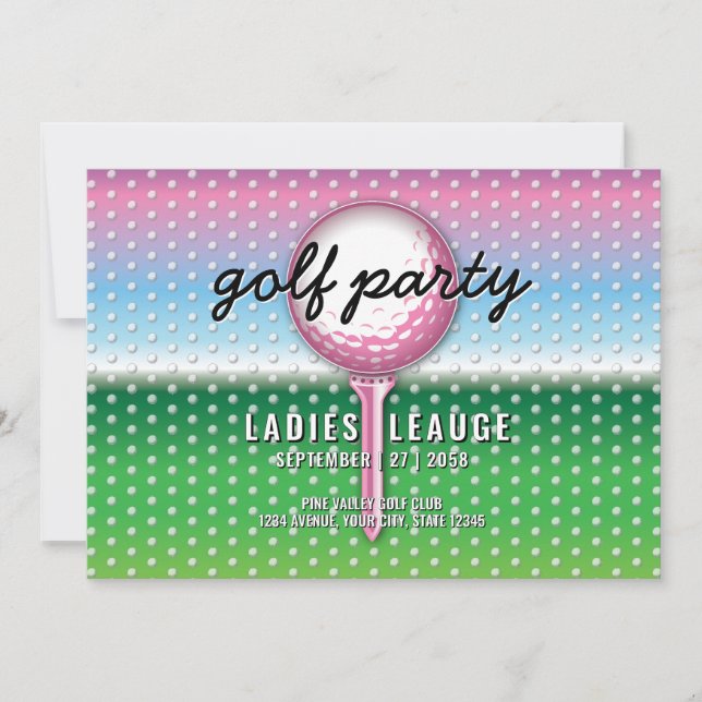 Elegant damgolfpartdesign spara datumet (Framsida)
