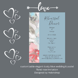elegant Dammbildande bröllop & pastel blommigt ro Inbjudningar