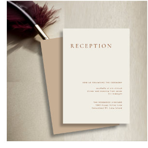 Elegant dammig beige modern typografi bröllop tilläggskort