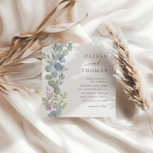 Elegant dammig blå akvarellblommig bröllop