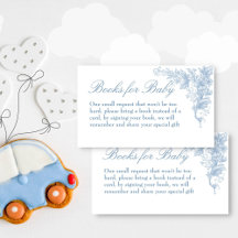 Elegant dammig blå baby shower-böcker begäran