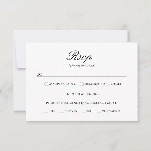 Elegant dammig blå blomster monogram krön  OSA kort (Framsida)