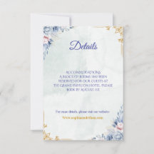 Elegant dammig blå blomsterlig vigselfestdetaljkor