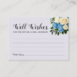 Elegant dammig blå, champagne och önskbrunn tilläggskort