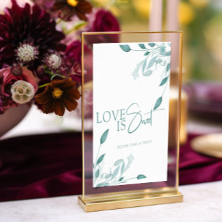Elegant dammig blå eukalyptus teal blomsterbröllop poster