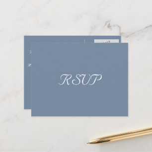 Elegant dammig blå fest bröllop svar RSVP Vykort