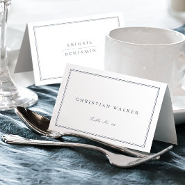 Elegant dammig blå minimalistisk hopfällbar platsh bordsnummer